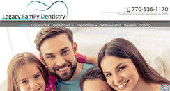 Desktop Screenshot of legacyfamilydentistry.com